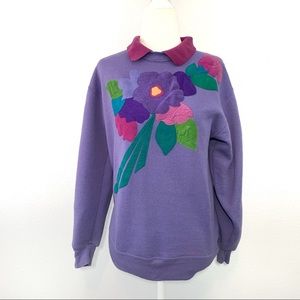 Vintage Jerzees Floral Appliqué Sweatshirt